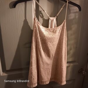 Pink sequined top med